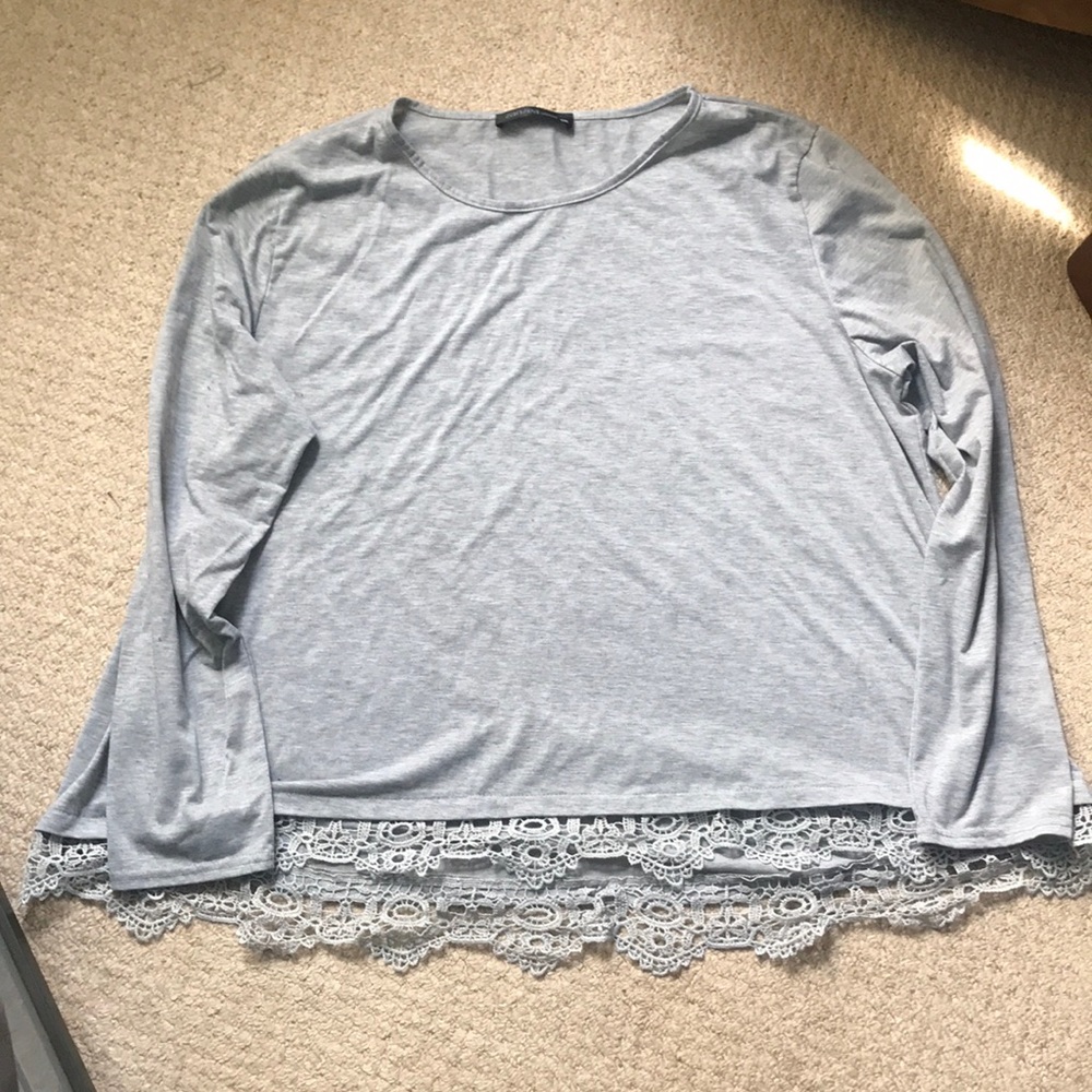 Zanzea long sleeve tee with crochet detail